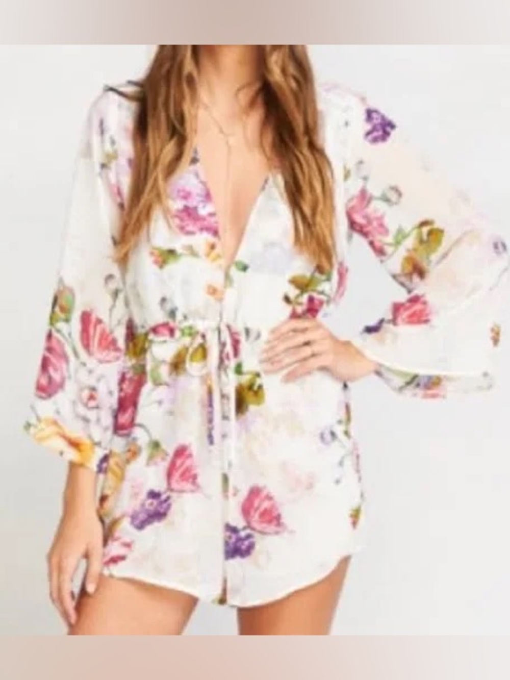 Show Me Your MuMu Roxy Romper in Best Friend Floral- Size Large